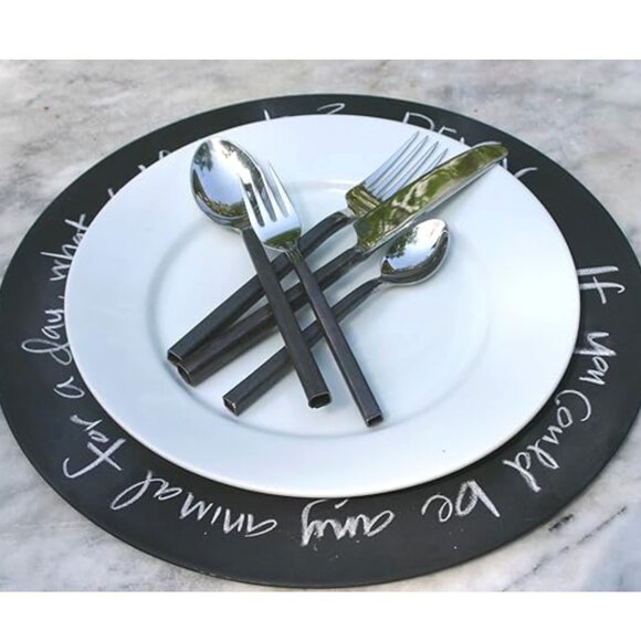 Elk Home Old River Road CHARGER002/S4 plate charger, one size, Chalkboard X 4 - Picture 1 of 3